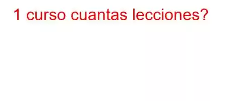 1 curso cuantas lecciones?