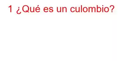 1 ¿Qué es un culombio