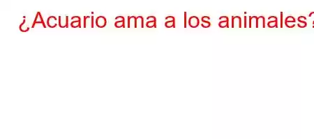 ¿Acuario ama a los animales?