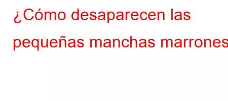 ¿Cómo desaparecen las pequeñas manchas marrones