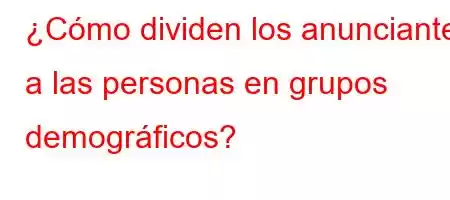 ¿Cómo dividen los anunciantes a las personas en grupos demográficos?