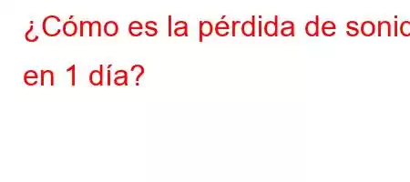 ¿Cómo es la pérdida de sonido en 1 día?