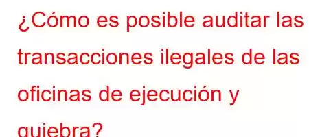 ¿Cómo es posible auditar las transacciones ilegales de las oficinas de ejecución y quiebra?