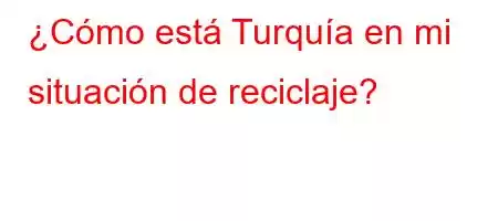 ¿Cómo está Turquía en mi situación de reciclaje?