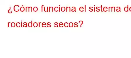 ¿Cómo funciona el sistema de rociadores secos