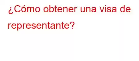 ¿Cómo obtener una visa de representante