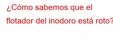 ¿Cómo sabemos que el flotador del inodoro está roto?