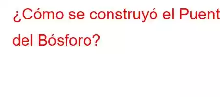 ¿Cómo se construyó el Puente del Bósforo