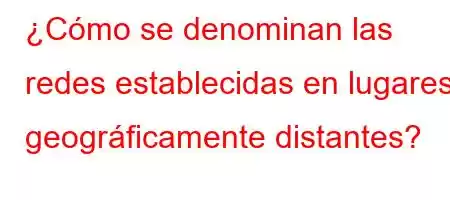 ¿Cómo se denominan las redes establecidas en lugares geográficamente distantes?