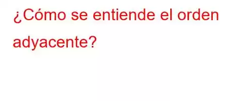 ¿Cómo se entiende el orden adyacente