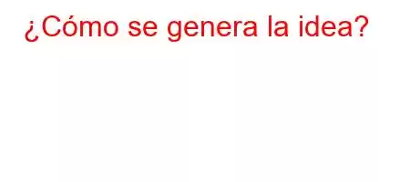 ¿Cómo se genera la idea?