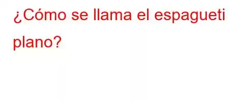 ¿Cómo se llama el espagueti plano