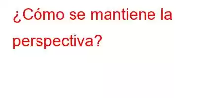 ¿Cómo se mantiene la perspectiva?