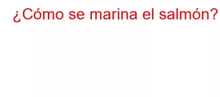 ¿Cómo se marina el salmón?