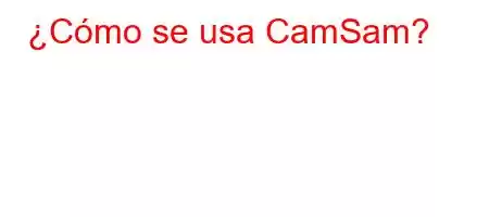 ¿Cómo se usa CamSam?