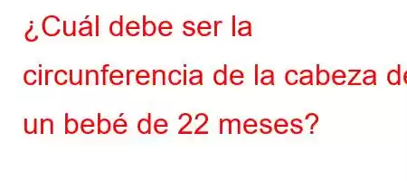 ¿Cuál debe ser la circunferencia de la cabeza de un bebé de 22 meses