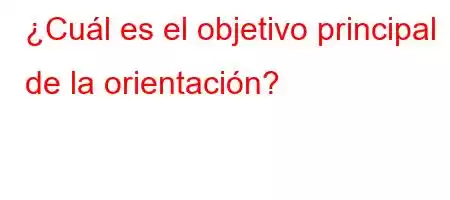 ¿Cuál es el objetivo principal de la orientación?