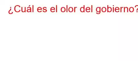 ¿Cuál es el olor del gobierno?