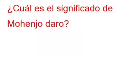 ¿Cuál es el significado de Mohenjo daro