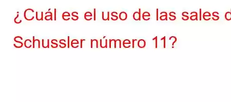 ¿Cuál es el uso de las sales de Schussler número 11?