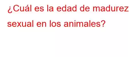 ¿Cuál es la edad de madurez sexual en los animales?