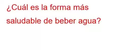 ¿Cuál es la forma más saludable de beber agua?