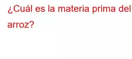 ¿Cuál es la materia prima del arroz?