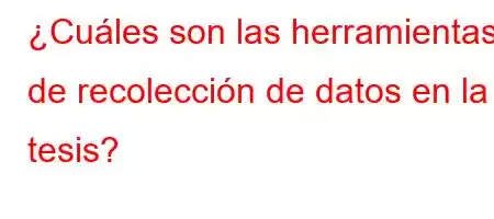 ¿Cuáles son las herramientas de recolección de datos en la tesis?