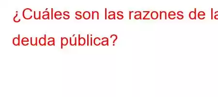 ¿Cuáles son las razones de la deuda pública?