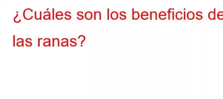 ¿Cuáles son los beneficios de las ranas