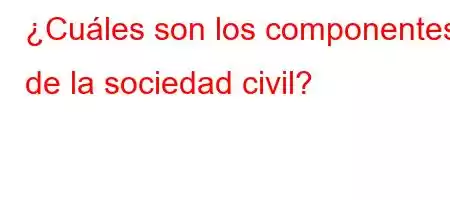 ¿Cuáles son los componentes de la sociedad civil