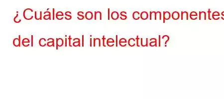 ¿Cuáles son los componentes del capital intelectual