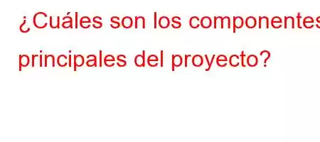 ¿Cuáles son los componentes principales del proyecto?