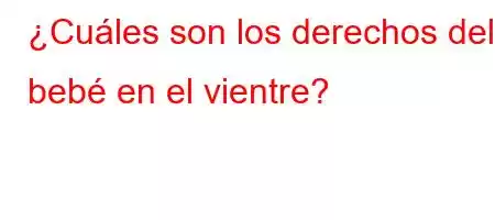 ¿Cuáles son los derechos del bebé en el vientre