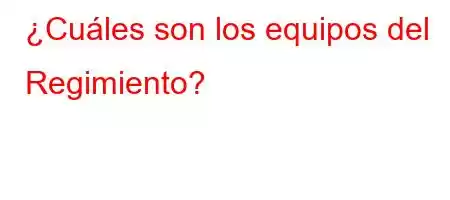 ¿Cuáles son los equipos del Regimiento?