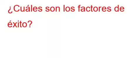 ¿Cuáles son los factores de éxito?