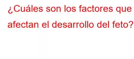 ¿Cuáles son los factores que afectan el desarrollo del feto?