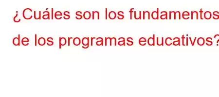 ¿Cuáles son los fundamentos de los programas educativos?