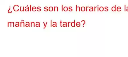 ¿Cuáles son los horarios de la mañana y la tarde?