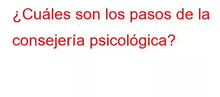 ¿Cuáles son los pasos de la consejería psicológica?