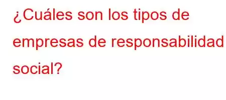 ¿Cuáles son los tipos de empresas de responsabilidad social?