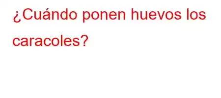 ¿Cuándo ponen huevos los caracoles?