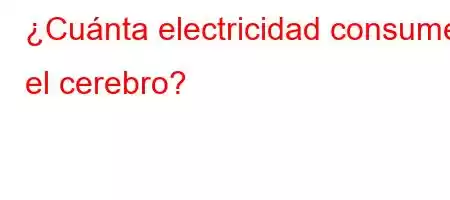 ¿Cuánta electricidad consume el cerebro