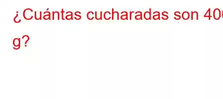 ¿Cuántas cucharadas son 400 g?