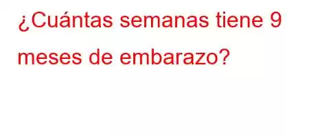 ¿Cuántas semanas tiene 9 meses de embarazo