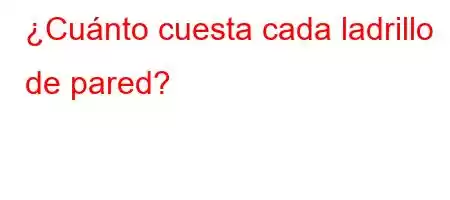 ¿Cuánto cuesta cada ladrillo de pared?