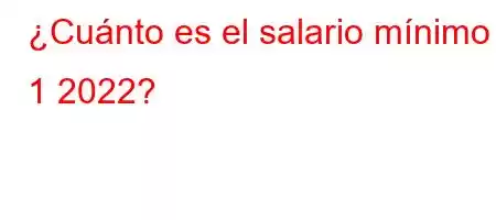 ¿Cuánto es el salario mínimo 3 1 2022?