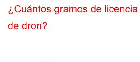 ¿Cuántos gramos de licencia de dron?