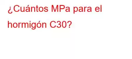 ¿Cuántos MPa para el hormigón C30?