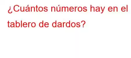 ¿Cuántos números hay en el tablero de dardos